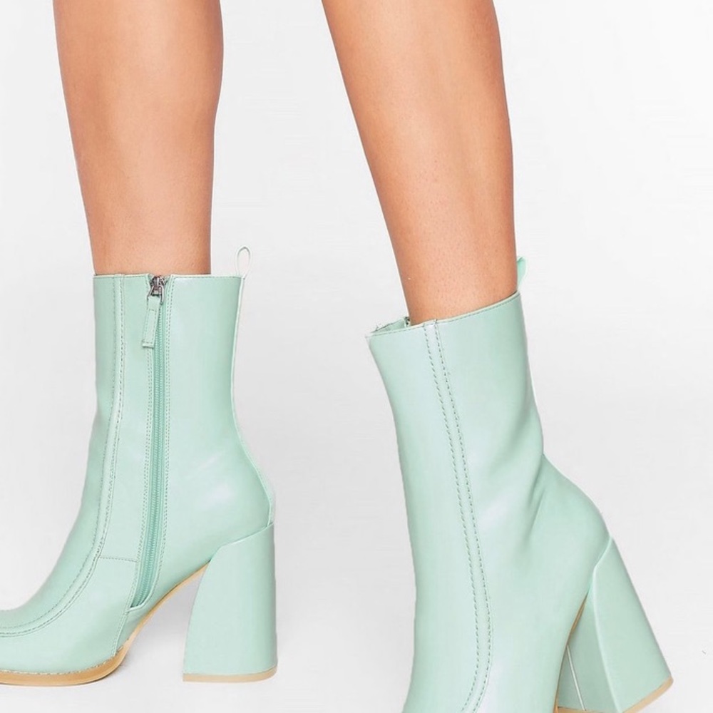 Green High Heel Boots